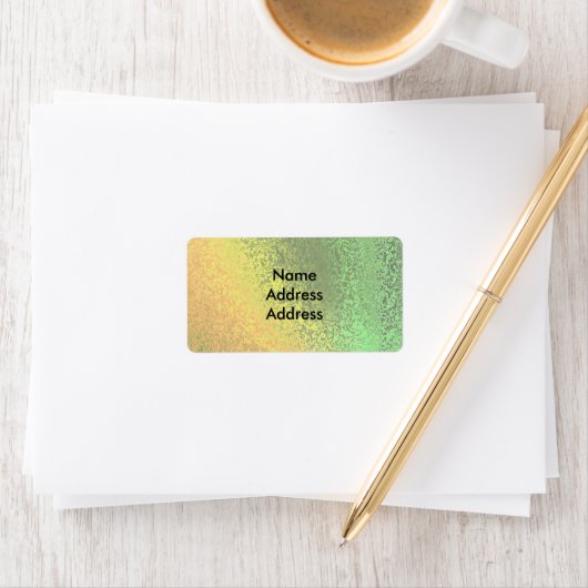 Tons d'automne Étiquette de adresse vert et jaune (En situation)