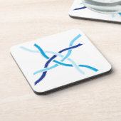 Tons de bleu demi tissé Dessous de verre de noeud  (Côté gauche)