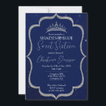 Tons de bleu doux 16 Invitation d'anniversaire<br><div class="desc">Cette élégante invitation bleue et or est pour une teinte de bleu doux 16 anniversaire fête. Vous pouvez modifier l'invitation à tout âge.</div>