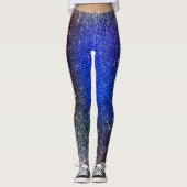 Tons de Blue Sparkling Fitness Leggings (Devant)