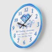 Tons de blues personnalisées Horloge de l'annivers (Angle)