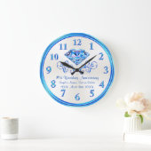 Tons de blues personnalisées Horloge de l'annivers (Maison)