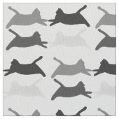 Tons de chats Acrobat gris sur tissu gris clair (fermé)