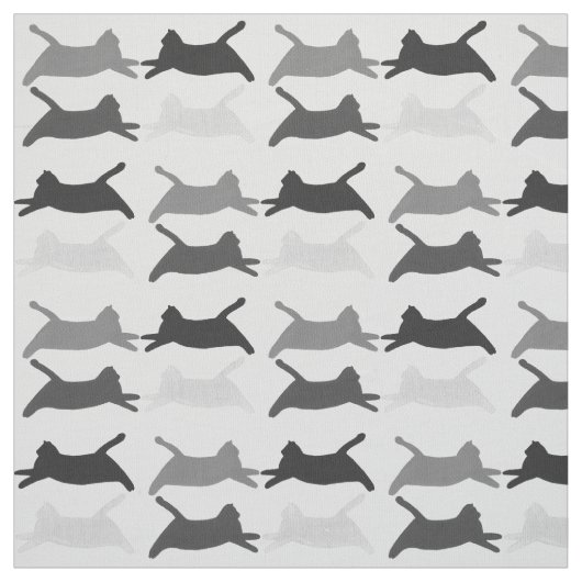 Tons de chats Acrobat gris sur tissu gris clair (Échantillon)