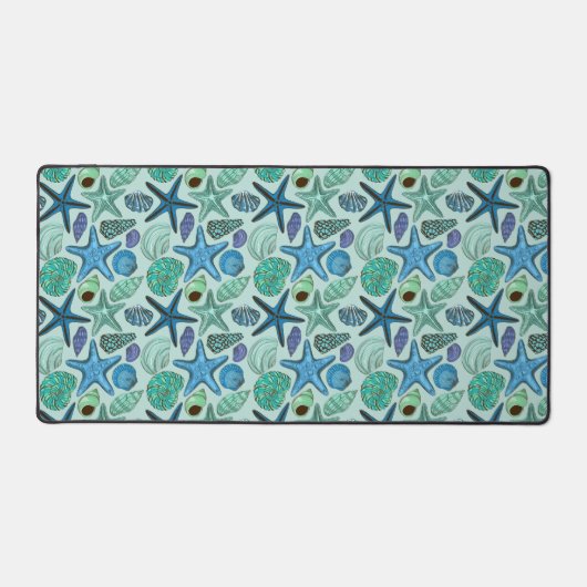 Tons De Coquillages Bleus Et Motif D'Écre (Recto)