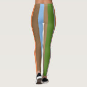 Tons de couleur chauds leggings rayés (Dos)