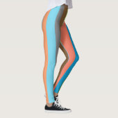 Tons de couleur chauds leggings rayés (Droite)