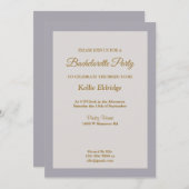 Tons De Gris Bachelorette Invitation De La Fête (Devant / Derrière)