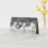 Tons de gris - Carte de voeux pour les chevaux (Fleur jaune)