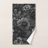 Tons de gris floral (Serviette à main)