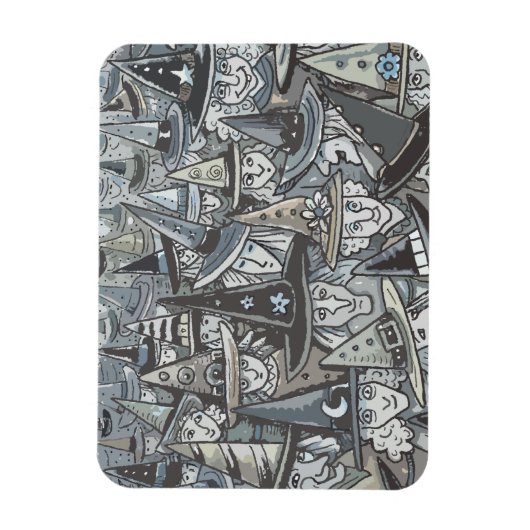 TONS DE HALLOWEEN WITCH GRIS RASSEMBLANT MAGNET (Vertical)