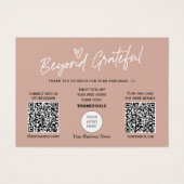 Tons de la Terre Script moderne code QR carte de r (Devant)