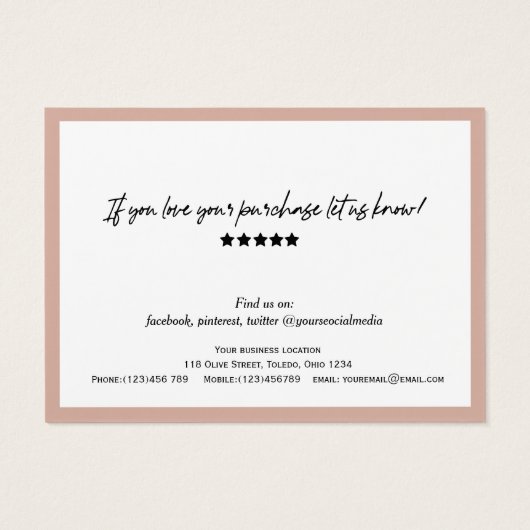 Tons de la Terre Script moderne code QR carte de r (Dos)