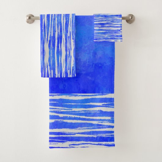 Tons de Motif blanc et bleu rayé (En situation)