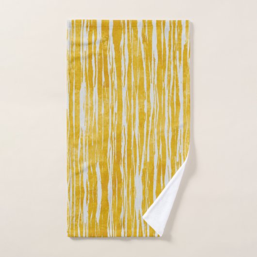 Tons de Motif blanc et jaune rayé (Serviette à main)