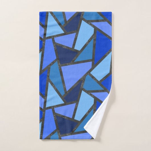 Tons de motif en vitrail bleu (Serviette à main)