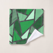 Tons de motif en vitrail vert (Gant de toilette)