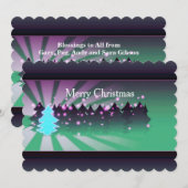 Tons de Noël de la carte verte à plat (Devant / Derrière)