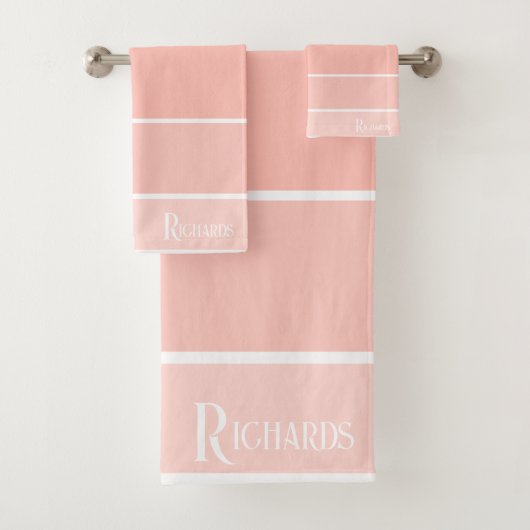 Tons de pêche monogramme avec blanc (En situation)