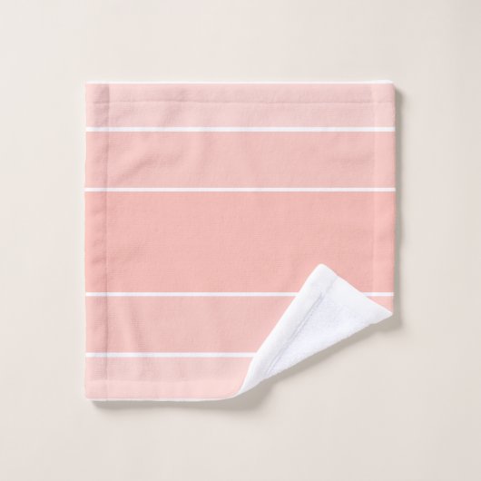Tons de pêche monogramme avec blanc (Gant de toilette)
