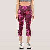 Tons de rose hawaïen Imprimer Leggings de yoga (Recto)