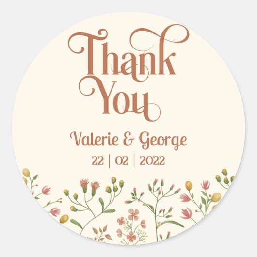 Tons de Terre rétro | Sticker rond Merci (Devant)