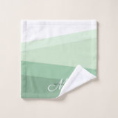 Tons de vert sauge motif géométrique (Gant de toilette)