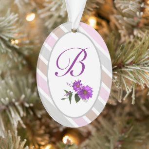 Tons doux de rayures diagonales monogrammes roses