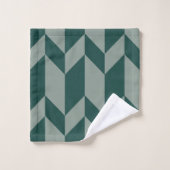 Tons Gras Deux Tons Flèche Chevron Gris Vert (Gant de toilette)