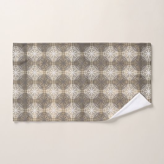 Tons gris, beige et blanc dentelle (Serviette à main)