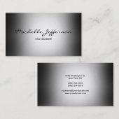 Tons gris tendance Carte de visite de script manus (Devant / Derrière)