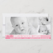 Tons modernes Faire-part de naissance bébé fille (Devant)