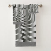 Tons monogrammes élégants de serviette géométrique (En situation)