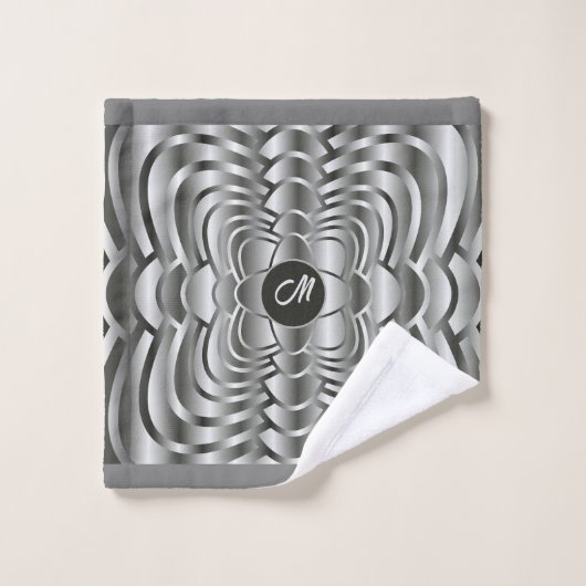Tons monogrammes élégants de serviette géométrique (Gant de toilette)