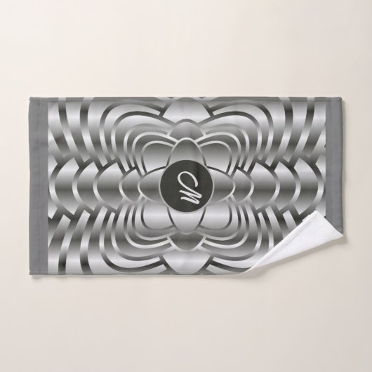 Tons monogrammes élégants de serviette géométrique (Serviette à main)