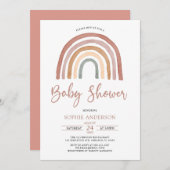 Tons Mués Boho Rainbow Baby shower Invitation (Devant / Derrière)