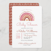 Tons Mués Boho Rainbow Baby shower Invitation (Devant / Derrière)