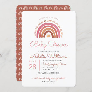 Tons Mués Boho Rainbow Baby shower Invitation