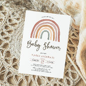 Tons Mués Boho Rainbow Baby shower Invitation