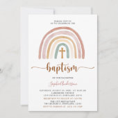 Tons Mués Boho Rainbow Baptism Invitation (Devant)