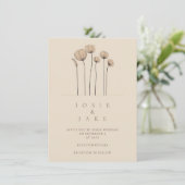 Tons Mués simples fleur sauvage Faire-part de mari (Debout devant)