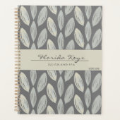 Tons neutres gris clair Feuille tressée Art Déco (Devant)