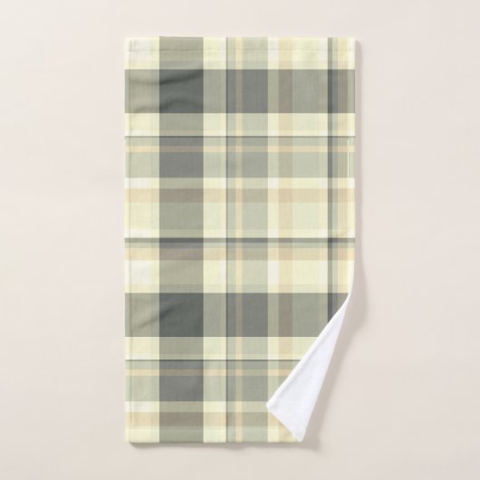 Tons Plaid Blé, Beige, Gris (Serviette à main)