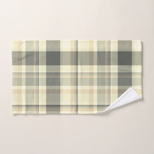 Tons Plaid Blé, Beige, Gris (Serviette à main)