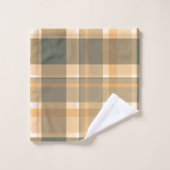 Tons Plaid Bleu Bleu Orange Beige (Gant de toilette)