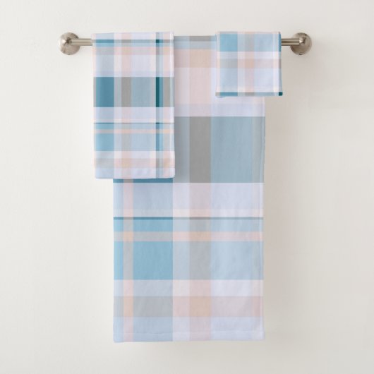 Tons Plaid Bleus, Gris, Blush (En situation)