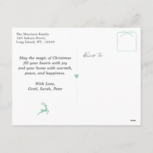 Tons Rétro : Bow & Trees Doodles Carte postale de  (Dos)