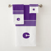 Tons simples de violet monogramme Ensemble de serv (En situation)