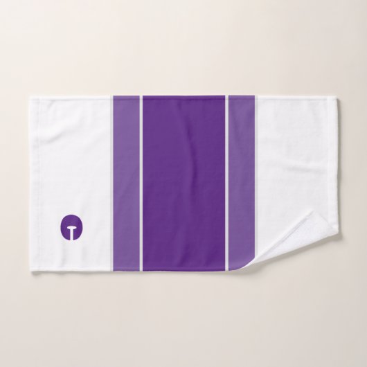Tons simples de violet monogramme Ensemble de serv (Serviette à main)
