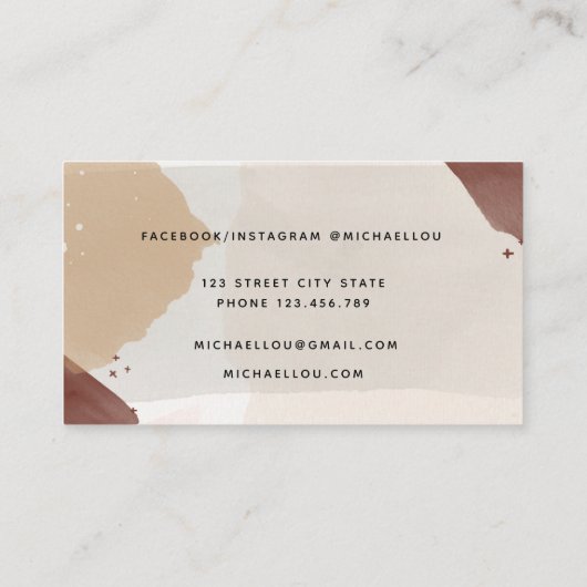 Tons Terre Abstraits modernes Carte de visite tend (Dos)